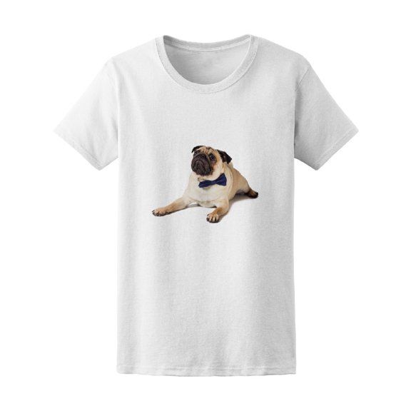 Pug Dog With Bowtie Tee Women's -Image by Shutterstock