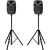 DJ Sers 15 Inch PA Ser System 250W RMS 2 Pieces Indoor Outdoor Party System Tough Cabinet 8 Ohm Portable Subwoofer With 2Pcs Tripod Ser Stands PC SS 2PCS