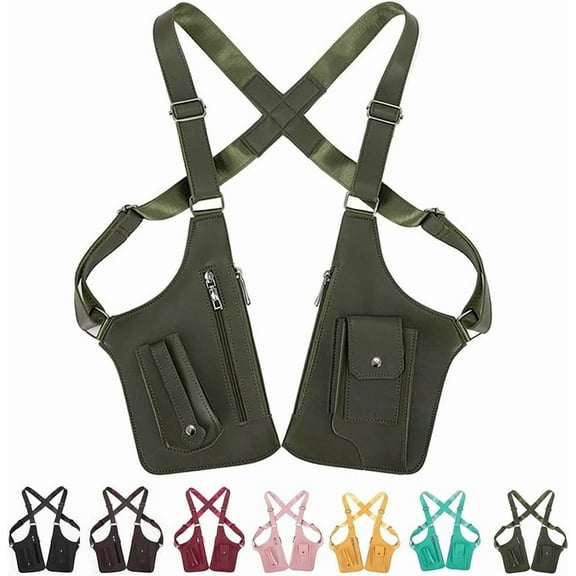 Premium Leather Adjustable Underarm Shoulder Bag for Men & Women Armpit Vest Bag Anti Theft Hidden Storage