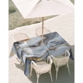 thumbnail image 3 of 60x120 Inch Outdoor Tablecloth with Umbrella Hole Zipper Rectangle Marble Abstract Rectangular Tablecloths Outside Waterproof Impressionist Minimalism Modern Patio Table Cloth Cover for Picnic Party, 3 of 8