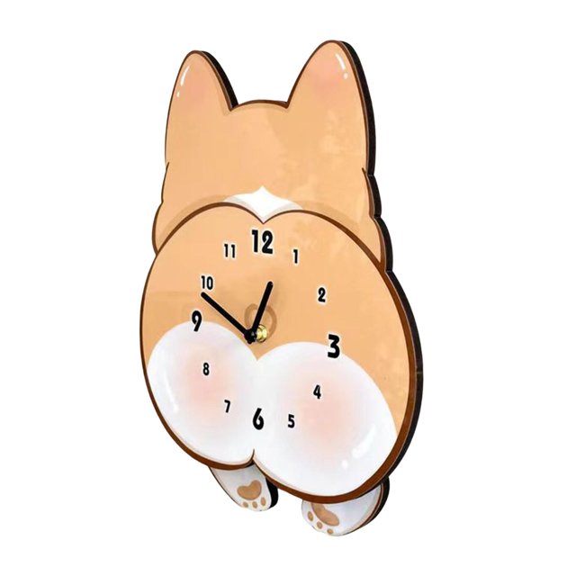 Reloj de pared con forma de trasero de perro, minimalista, moderno y elegante, adorno de pared, reloj decorativo para S