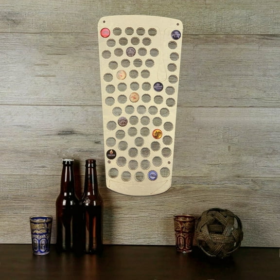 Torched Foaming Beer Glass Beer Cap Holder Wall Mounted Decor Glass