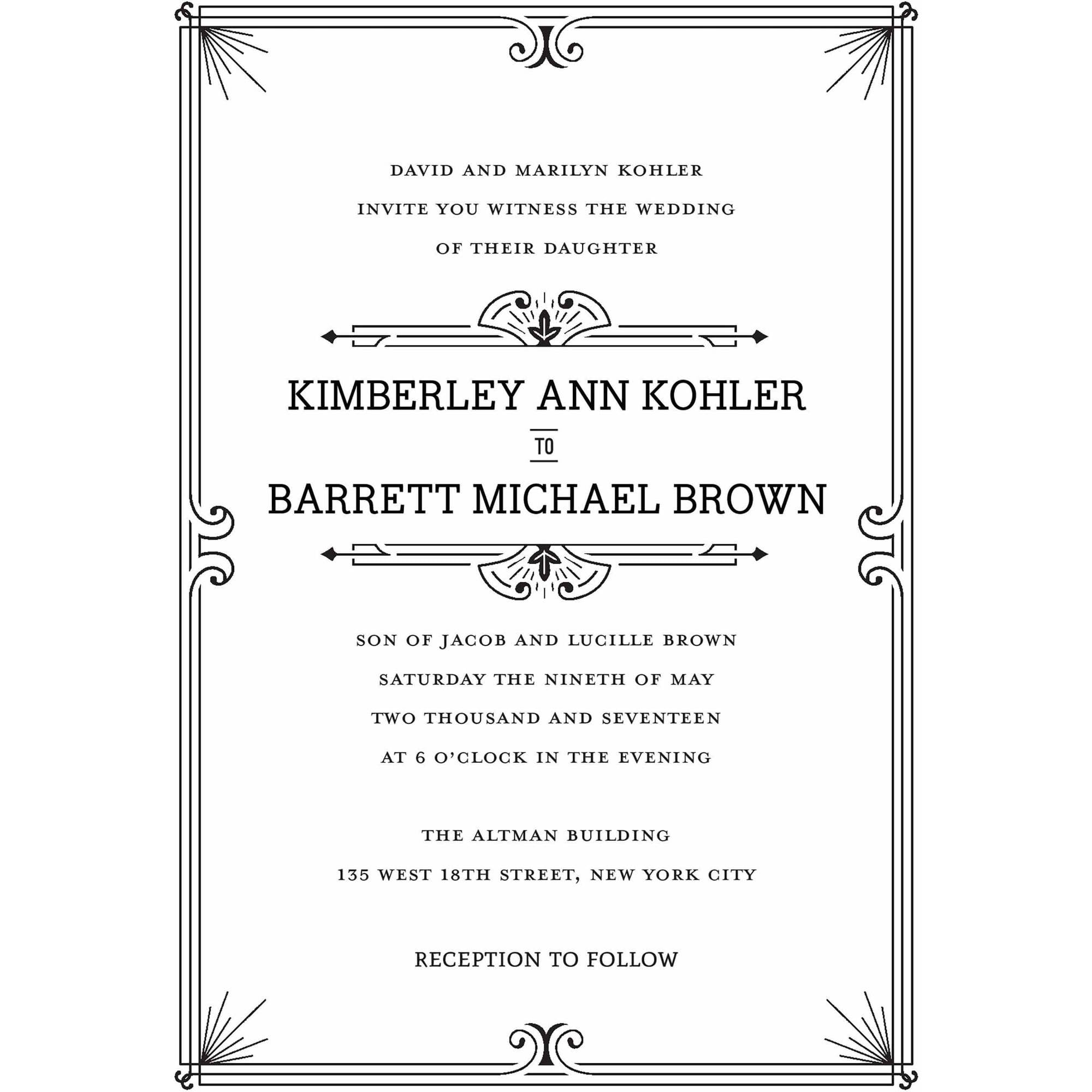 Formal Line Standard Wedding Invitation - Walmart.com - Walmart.com