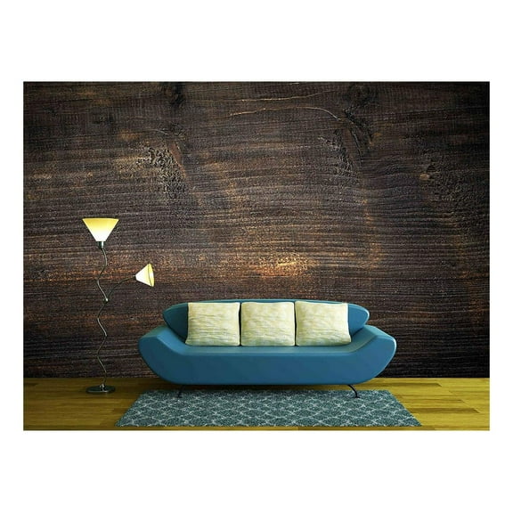 wall26 - Old Black Painted Wood Background - Removable Wall Mural | Self-Adhesive Large Wallpaper - 100x144 inches