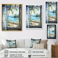 thumbnail image 4 of Designart "Tranquility by the Beach Window Views I" Coastal Framed Wall Art - Coastal Green Coastal Windows Hallway Framed Wall Art Decor, 4 of 6