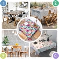 thumbnail image 4 of Pioneer Flower Floral Print Pattern Square Tablecloth,Waterproof Square Table Cover,Wipeable Spillproof Washable Table Cover for Home Kitchen Party Decor 60"x60"(152x152cm), 4 of 6
