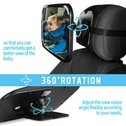 Soontrans Baby Car Mirror, Rear Facing Car Seat Mirror Safety for Infant Newborn Baby Car Mirror with Wide Rearview & 360° Rotation, Shatterproof & Easy Assembled Crash Tested