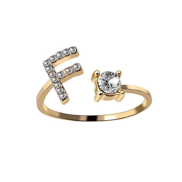 Exquisita moda 26 alfabeto inglés estilo anillo carta moda anillo de cobre Wmkox8yii fajkfhkj1300