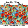 thumbnail image 2 of Abstract Colorful Flowers Poppies in Green Grass Spring Summer Seasonal Garden Yard Flag 12"x 18" Double Sided Polyester Welcome House Flag Banners for Patio Lawn Outdoor Home Decor, 2 of 6