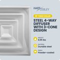 thumbnail image 2 of Hart & Cooley Steel 4-Way Diffuse with 3 Cone Design and 10 Inch Fixed Collar, 2 of 8