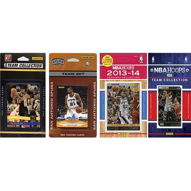 CandICollectables NBA San Antonio Spurs 4 Different Licensed Trading Card Team Sets