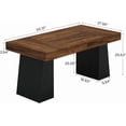 thumbnail image 3 of Tribesigns 55“ Dining Table for 4-6, Rectangular Wooden Dining Room Table, Kitchen Dinner Table, Black & Brown, 3 of 7