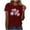 Wine, variant on 4th Of July American Flag T-Shirt For Women USA Independence Day Patriotic Outfits For Women Summer Plus Size Short Sleeve Crew Neck Solid Balloon Printed Casual Pullover Tops Blouse S-3XL