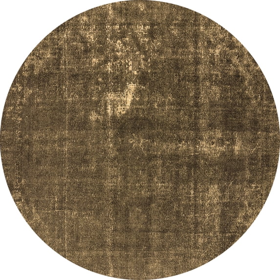 Ahgly Company Indoor Round Oriental Brown Industrial Area Rugs, 8' Round