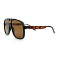 thumbnail image 6 of Mens Racer Mobster Fashion Oversize Sunglasses Black Tortoise - Brown, 6 of 8