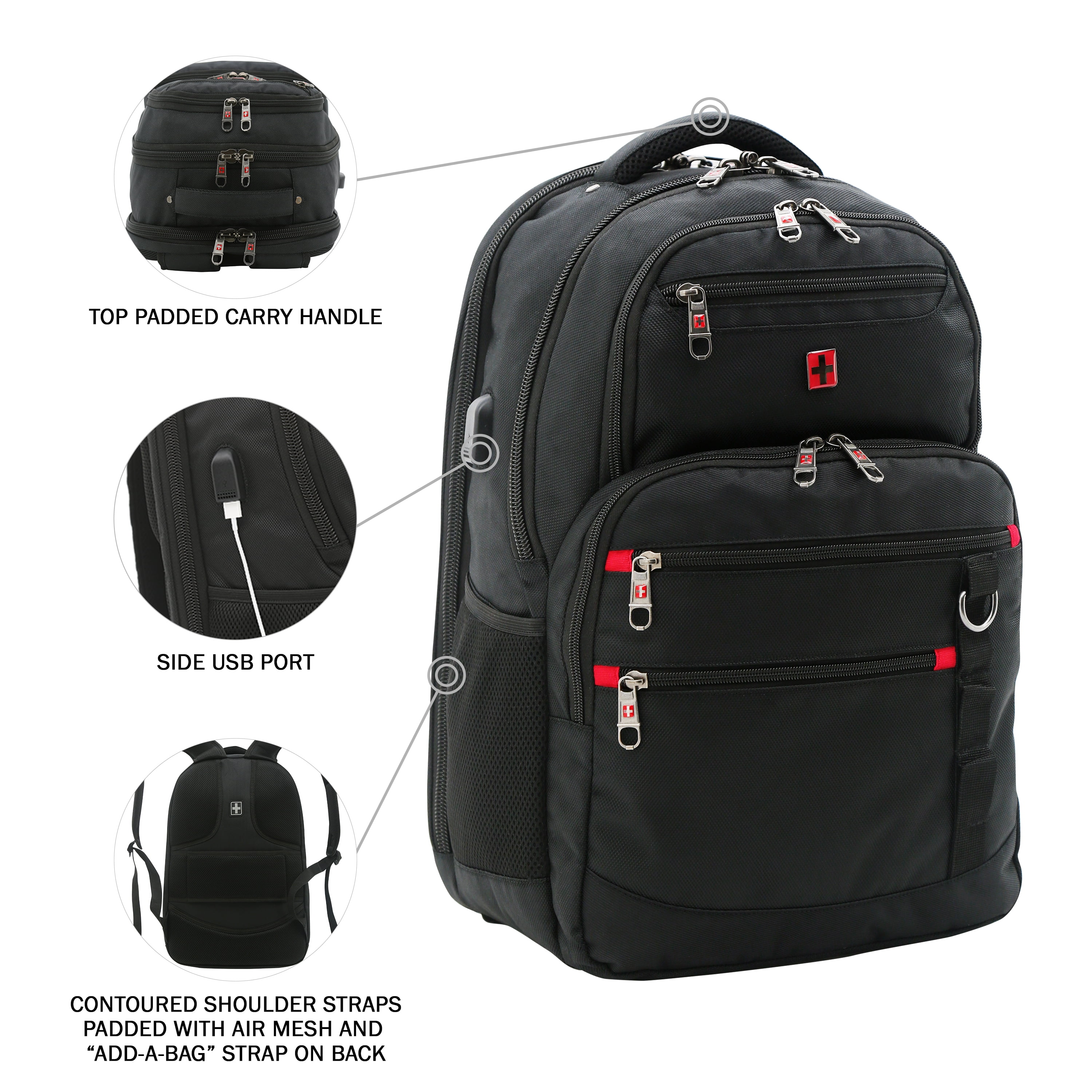Óptima deberes Firmar Swiss Tech Navigator Backpack with Padded Laptop Section - Walmart.com