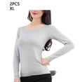 thumbnail image 3 of Qarigey Ropa interior térmica femenina de manga larga con cuello redondo, camisa de fondo de otoño para el hogar y la Oficina, ropa interior para Prendas para la parte del cuerpo 2 piezas gris XL Qarigey AP013721-06, 3 of 6