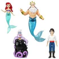 Disney Princess Ariel Character Set with 4 Small Dolls Inspired by The Little Mermaid Movie