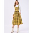 thumbnail image 4 of DARING DIVA Women's Plaid Vintage A Line Pinafore Dress Medium Yellow, 4 of 6