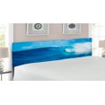 thumbnail image 2 of Ocean Headboard, Nature Cloudy Summer Sky Wavy Ocean Adventure Surfing Vacation Tourist Picture Print, Upholstered Decorative Metal Bed Headboard with Memory Foam, King Size, Navy White, by Ambesonne, 2 of 4