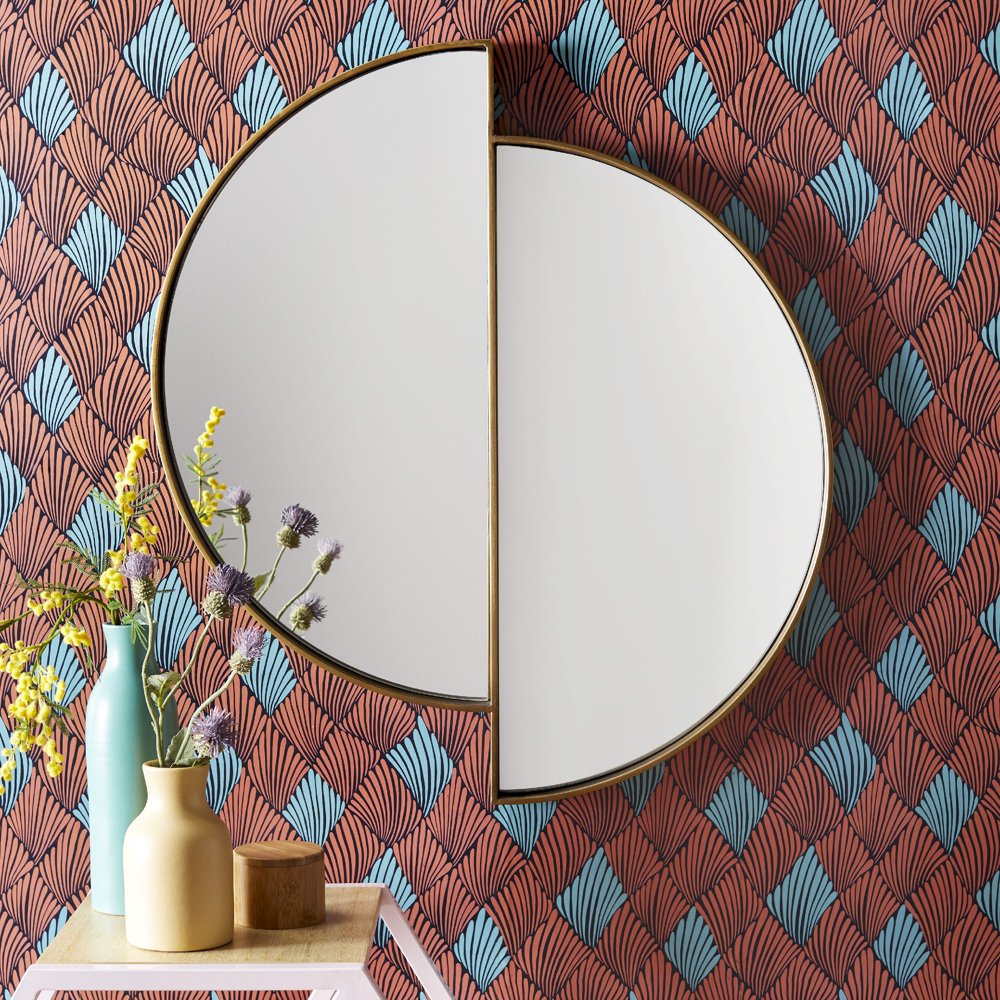 Lunar Reflecting Antique Brass Wall Mirror by Drew Barrymore Flower