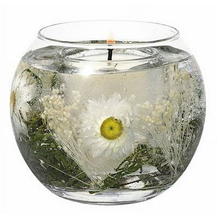 COTTON DAISY Stoneglow Botanics Natural Wax Fishbowl Refillable Scented Jar Candle