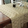 thumbnail image 6 of Jacquard Tablecloth Flower Pattern Polyester Table Cloth Spill Proof Dust-Proof Wrinkle Resistant Table Cover for Kitchen Dining Tabletop Decoration (Rectangle/Oblong, 52" x 70" (4-6 Seats), Gold), 6 of 7