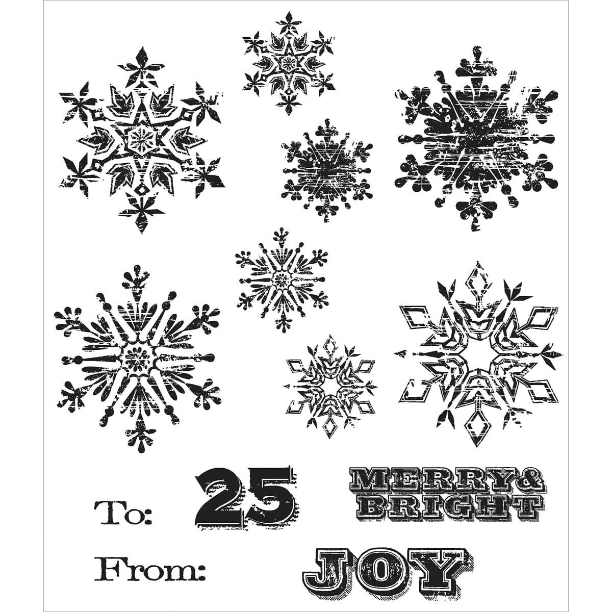 Tim Holtz Cling Stamps 7"X8.5"-Mini Weathered Winter, Pk 1