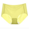 thumbnail image 2 of Swuxness Women's Thin Briefs, Women's Underwear, Women's Thin Ice Silk Seamless Thin Dry Comfortable Briefs Underwear for Ladies Yellow, M, 2 of 4