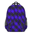 thumbnail image 3 of Blue and Black Checkered Pattern Backpack for School, Cute School Bag with Adjustable Shoulder Straps and Padded Back, 16.9"x12.6"x5.9", 3 of 5