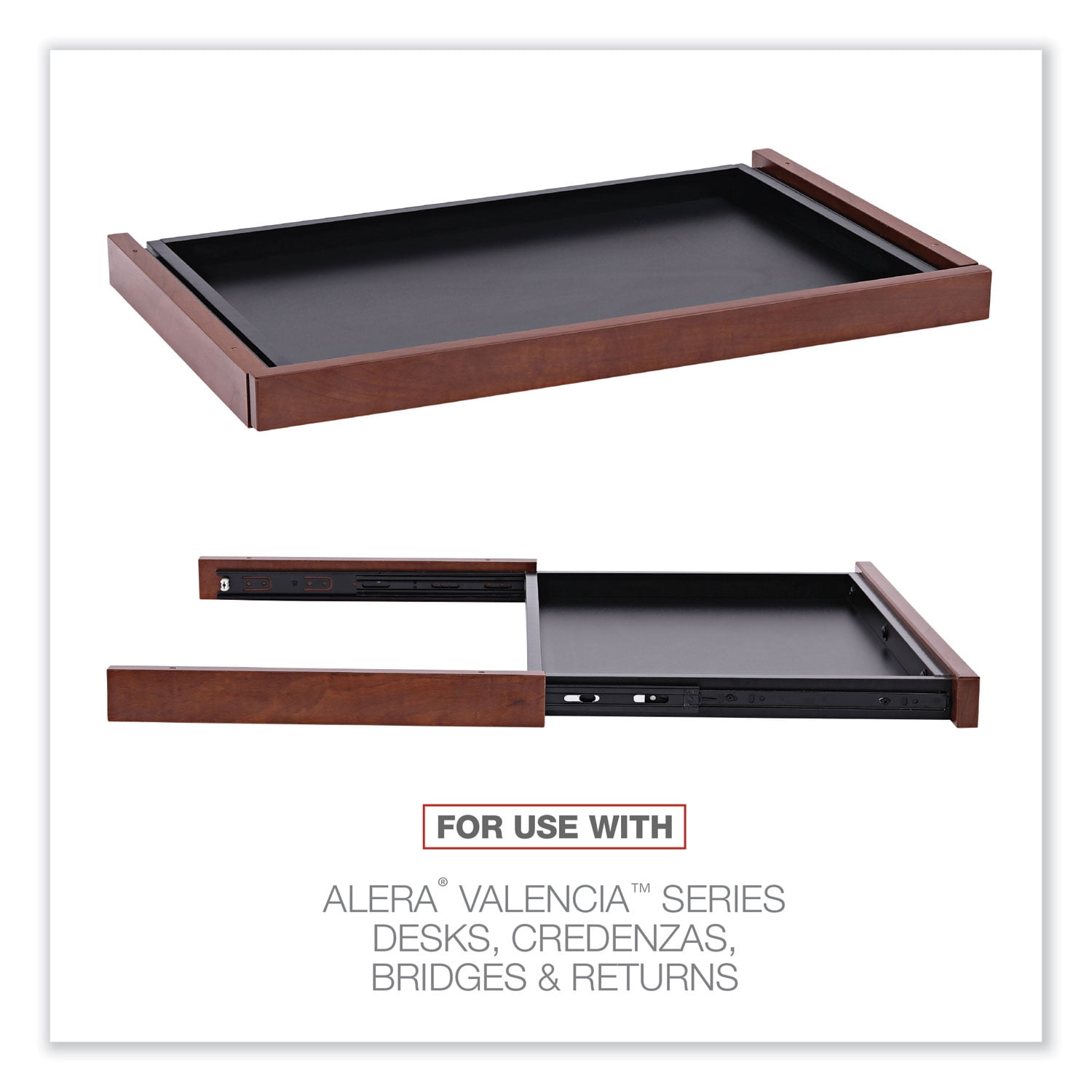 Alera Valencia Series Center Drawer, 24.5w x 15d x 2h, Medium Cherry -ALEVA312414MC