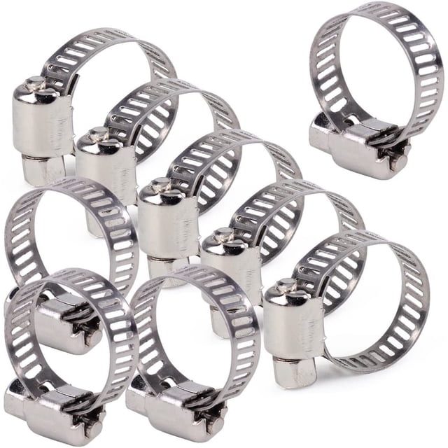 Abrazadera de manguera de tubo de acero inoxidable ajustable de 1/2 "-3/4" de 20 piezas, sujetador de anillo de tubo de transmisión de tornillo sin fin Ormromra CZBG-ZC81