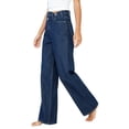 thumbnail image 6 of Zivyakyron Baggy Wide Leg Jeans for Women Summer Denim Casual Full Length Womans Jeans Asymmetrical Vintage Plain Culottes Pants, 6 of 7