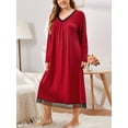 thumbnail image 4 of Loritta Plus Size Nightgowns for Women House Dress Long Sleeve Loungewear Moomoo Nightgowns Sleepwear, XL-5XL, 4 of 6