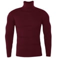 thumbnail image 3 of NY Threads Men's Ribbed Turtleneck Slim Fit Pullover Casual Long Sleeves Basic Top, Small, Wine Red, 3 of 10