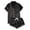 *Black, variant on Women's Satin Pajama Set,Short Sleeve Button Down Shirt and Shorts 2-Piece Loungewear Set for Sleepwear Black,Women's Plus XL