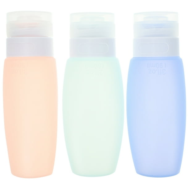 3pcs Botellas de viaje Contenedores de almacenamiento de contenedores de almacenamiento Botellas de silicona para champú de loción (90 ml)