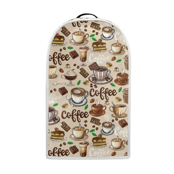 Yuyamidu Coffee Theme Blender Cover Kitchan Aid Blender Covers Stain Resistant Food Processor Dust Cover Universal Kitchen Appliance Cover for Indoor Decorations