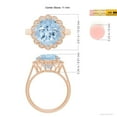thumbnail image 4 of ANGARA Natural 3.4 ct Aquamarine Scalloped Halo Ring in 14K Rose Gold for Women (Size-11mm) | March Birthstone, Birthday, Anniversary, Jewelry Gift for Women | Natural Aquamarine Ring, 4 of 8