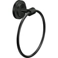 thumbnail image 1 of Moen DN0786BL Iso Collection Bathroom Hand Towel Ring, Matte Black, 1 of 6