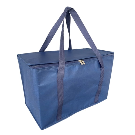 Insulated Grocery Bag Foldable Thermal Bag With Zipper Closure Office Lunch