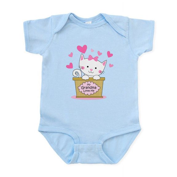 CafePress - Kitty Grandma Loves Me Infant Bodysuit - Baby Light Bodysuit, Size Newborn - 24 Months