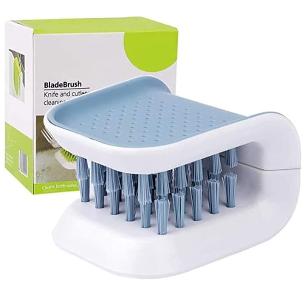 Cepillo de hoja Limpiador de cuchillos Cepillo de limpieza de palillos y tenedores Limpiador de cubiertos Utensilio Limpiador de cerdas Cuchara de doble cara Cepillo de lavado de cuchillos Xemadio WRMH-852-1