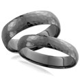 thumbnail image 1 of Ensemble de Bande de Mariage Martelé Noir et Or, 1 of 1