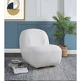 thumbnail image 4 of ACME Yedaid Chaise d'Appoint avec Pivotante en Sherpa Teddy Blanc, 4 of 6