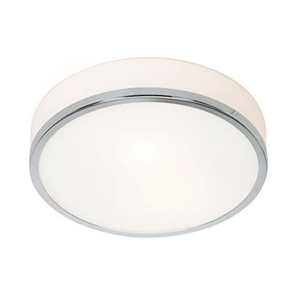 Access Lighting 20670-CH-OPL 10 Po. Aero 1 Lumière Chrome Montage Affleurant Lumière de Plafond Incandescente avec Verre Opale