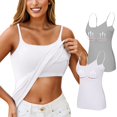 thumbnail image 2 of WTOBBY 2-Pack Wire-Free Women's Camisole with Padded Support, Sexy Oversized Layering Tank Tops, Soft Stretchy Plus Size Sleepwear Essentials,Gray XL, 2 of 5