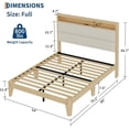 thumbnail image 5 of EastVita Full Size Upholstered Bed with Storage Headboard- LED Boucle Platform Bed with Charging Station- No Box Spring Needed- Easy Assembly- Beige - Space-Saving Design, 5 of 8