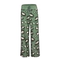 thumbnail image 4 of Owordtank Women Wide Leg Palazzo Pants 2024 Casual Stretch Drawstring Lounge Pants Elastic Waist Pajamas Pants, 4 of 8