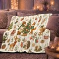 thumbnail image 6 of Woodland Animals Christmas Tree Celebration Watercolor Scene, Festive Holiday Scene, Warm Flannel Blanket for Living Room and Reading Nook, Art Lovers Christmas Gift, Festive Home Decor, 6 of 9